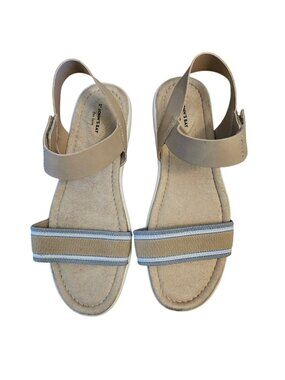 St Johns Bay River Comfort Sandals Size 9M Beige Taupe Slingback Walking